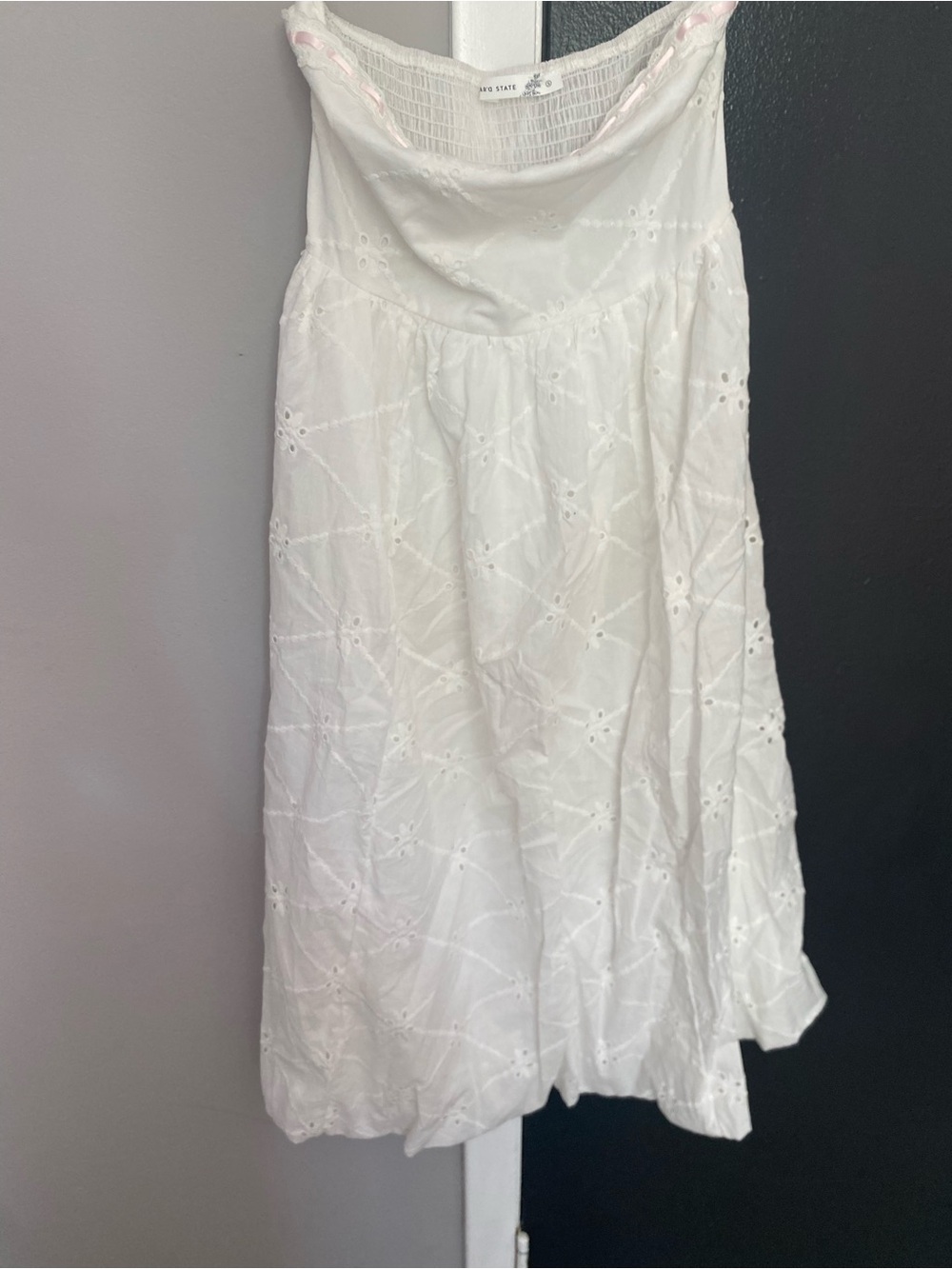 Ava & Viv White Eyelet A-Line Midi Skirt